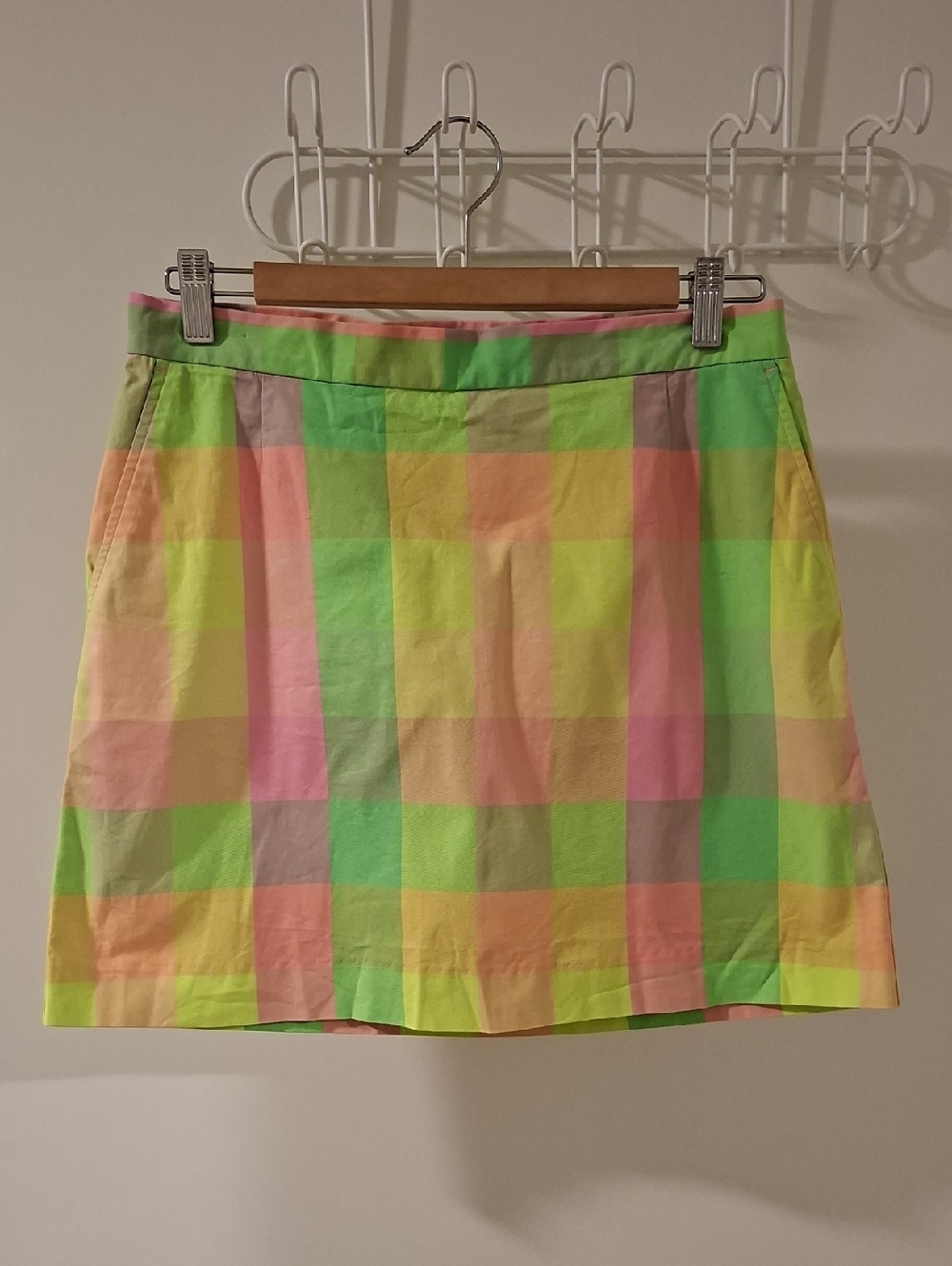 Pink & Green Preppy Plaid Golf/Tennis Mini Skort Liz Claiborne (Size US 6)